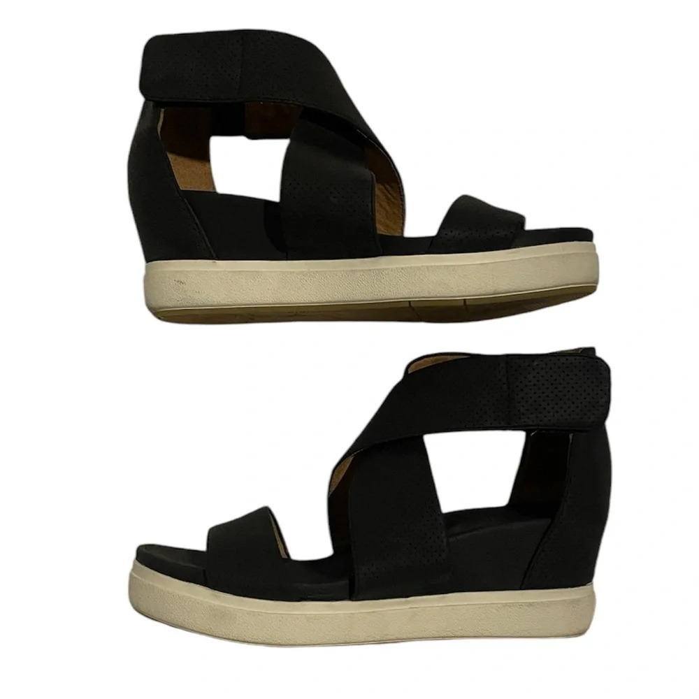 Dr Scholl’s Women's Sheena Wedge Black Sandal Size 8.5 - Picture 1 of 7